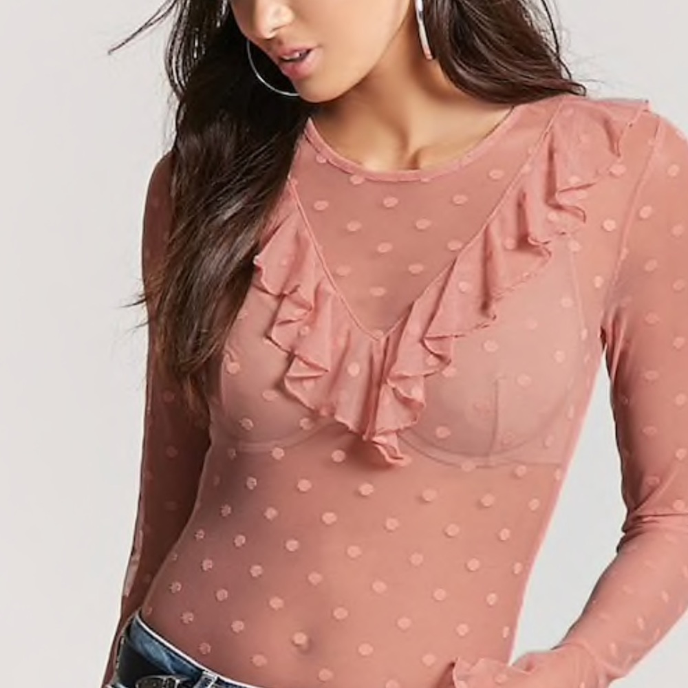 🌟NEW🌟Sexy sheer polka dot blouse